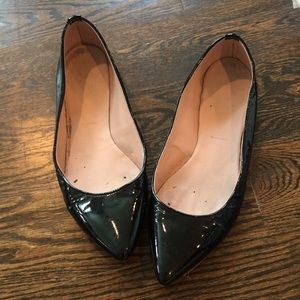 Black patent leather flats